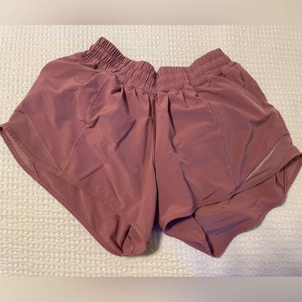 Pink Lululemon Hotty Hot Low-Rise Lined Short 4"